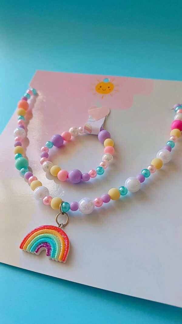 Kit Colar+Pulseira Arco-íris