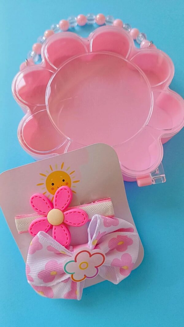 Bolsinha Flor+Laço+Hair Clip - Imagem 2