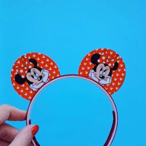 Tiara Orelhinha Minnie e Mickey Vermelha