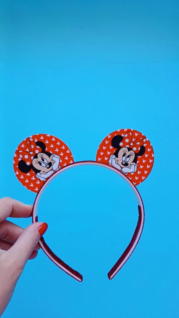 Tiara Orelhinha Minnie e Mickey Vermelha