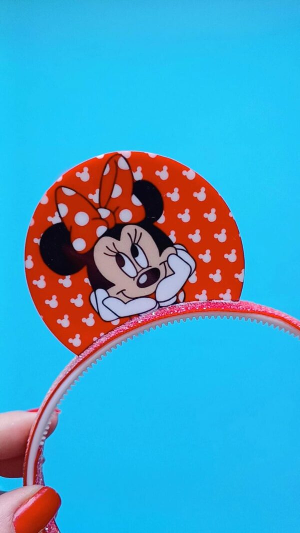 Tiara Orelhinha Minnie e Mickey Vermelha - Imagem 3