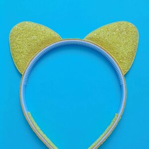 Tiara Orelhinhas Amarelo Neon