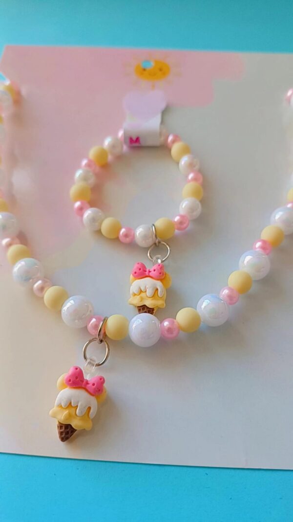 Kit Colar+Pulseira Sorvetinho Minnie - Imagem 2