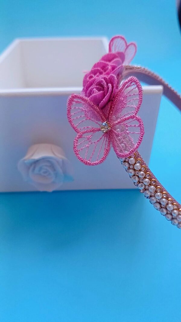 Tiara Luxo Rosê Pérolas e Strass - Imagem 5