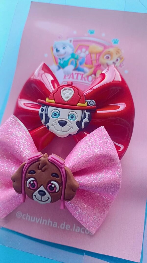 Kit Patrulha Canina Vermelho e Rosa - Imagem 2