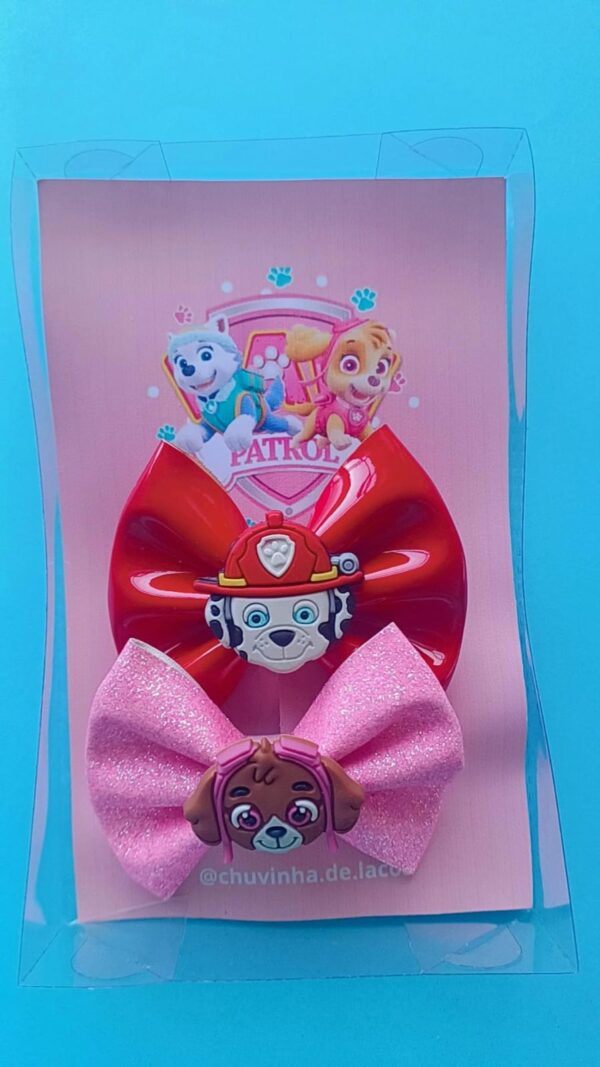 Kit Patrulha Canina Vermelho e Rosa