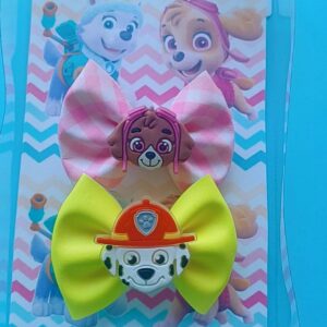 Kit Patrulha Canina Xadrez Rosa e Amarelo- 2 peças