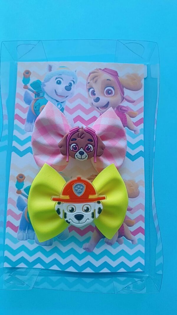 Kit Patrulha Canina Xadrez Rosa e Amarelo- 2 peças