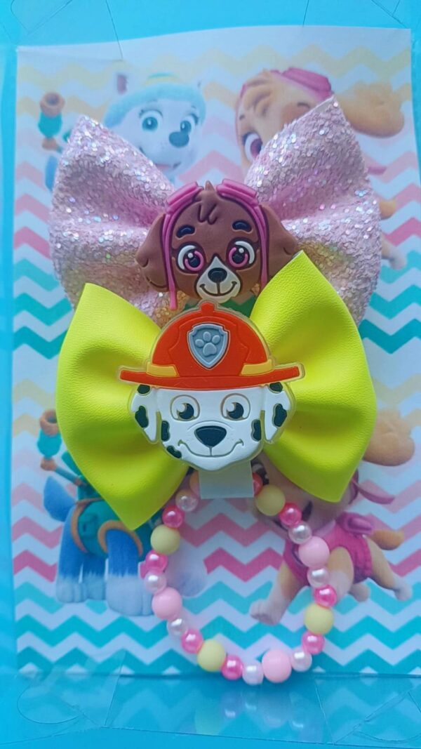 Kit  Patrulha Canina Rosa e Amarelo Neon