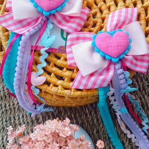 Parzinho Coração Rosa e Azul Junino 2 em 1