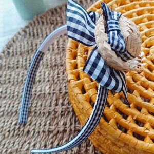 Tiara Inquebrável Chapeuzinho Xadrez Preta