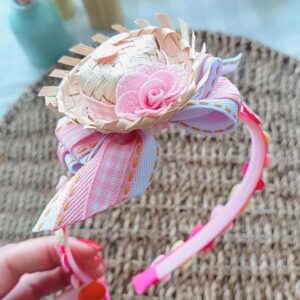 Tiara Inquebrável Chapeuzinho Rosa Flores