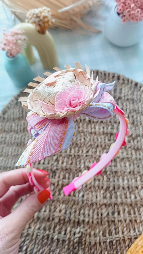 Tiara Inquebrável Chapeuzinho Rosa Flores