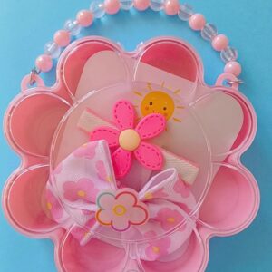 Bolsinha Flor+Laço+Hair Clip