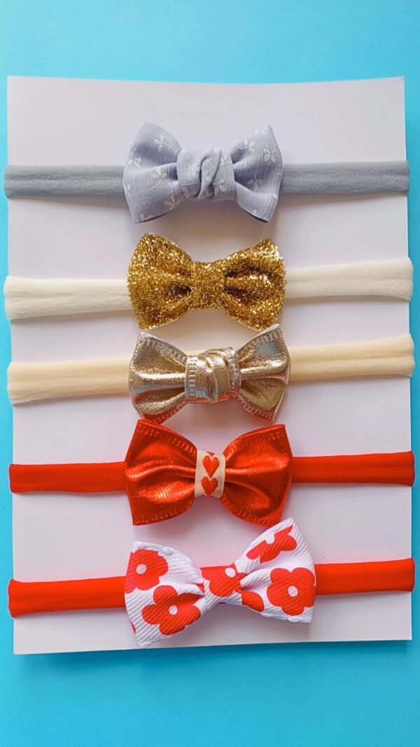 Kit Faixinha Vermelho/Dourado/Cinza-5 peças