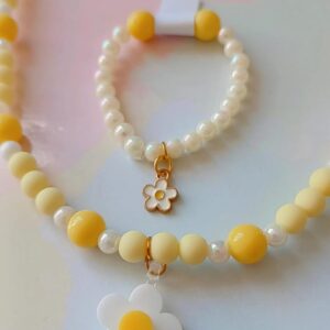 Kit Colar+Pulseira Margaridas