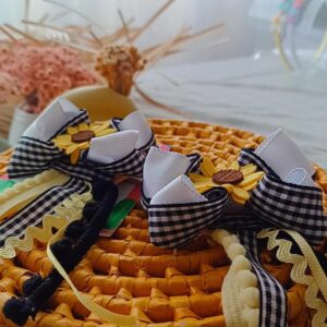 Parzinho Junino Xadrez Girassol