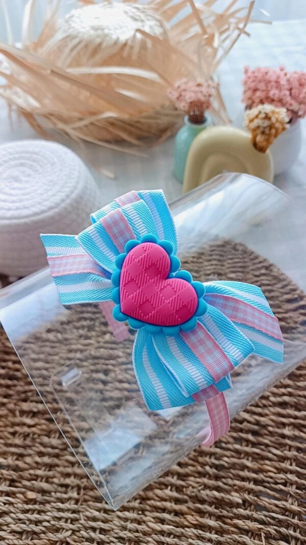 Tiara Inquebrável Coração Junino – Azul e Rosa - Imagem 4