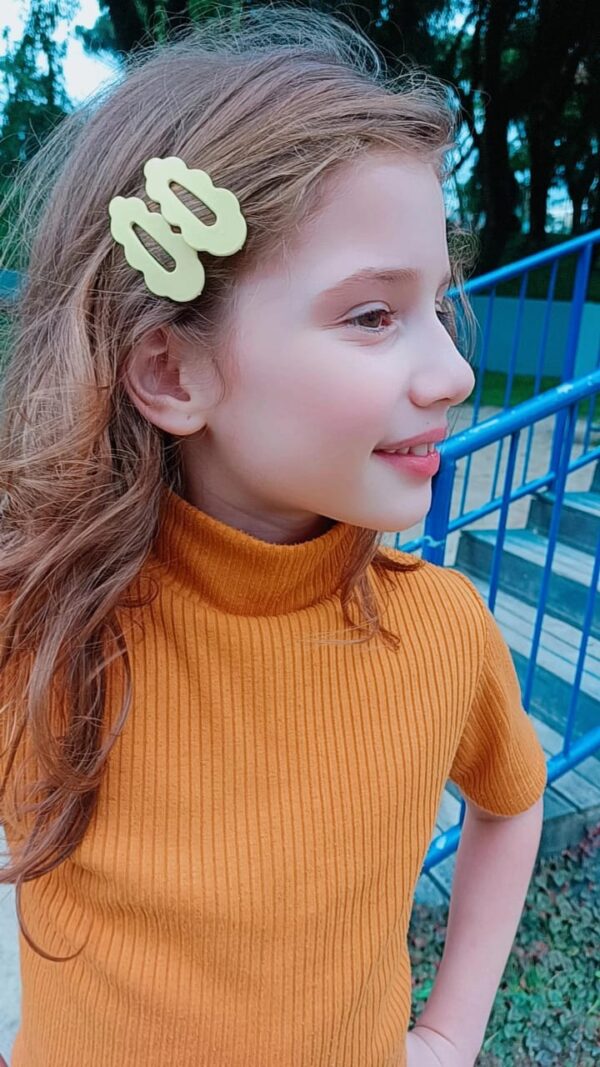 Hair clip Tic-Tac de Cabelo em Formato de Nuvem- Amarelo - Imagem 4