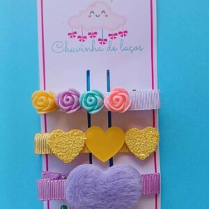Trio de Hair Clips Encantadores