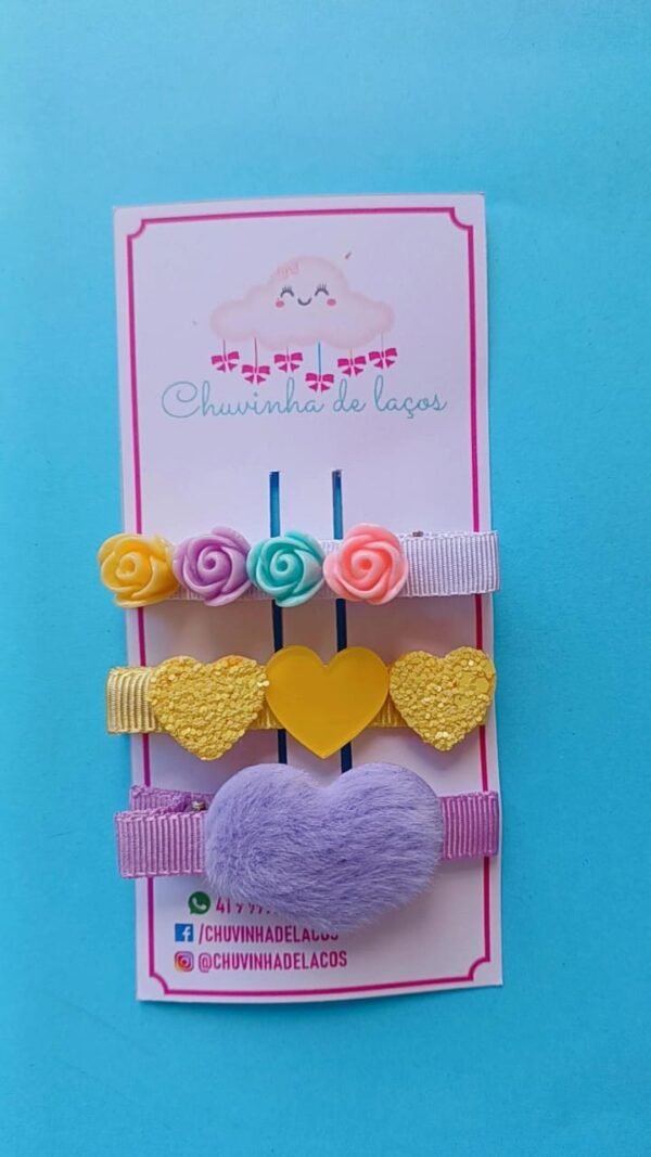 Trio de Hair Clips Encantadores