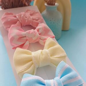 Kit com 8 Laços Médios Duplos - Tons Delicados e Diferenciados