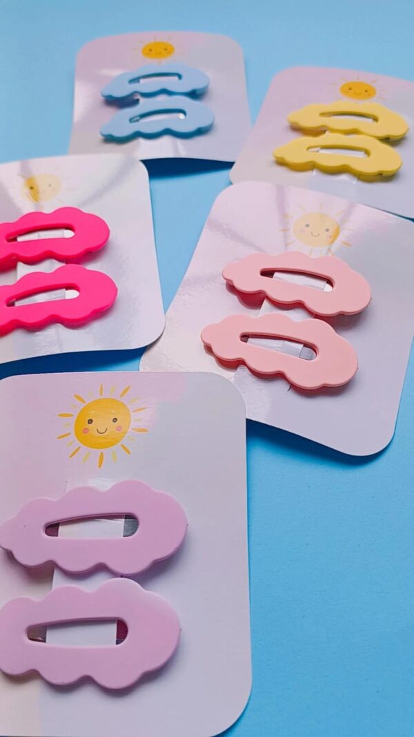 Hair clip Tic-Tac de Cabelo em Formato de Nuvem- Pink - Imagem 4