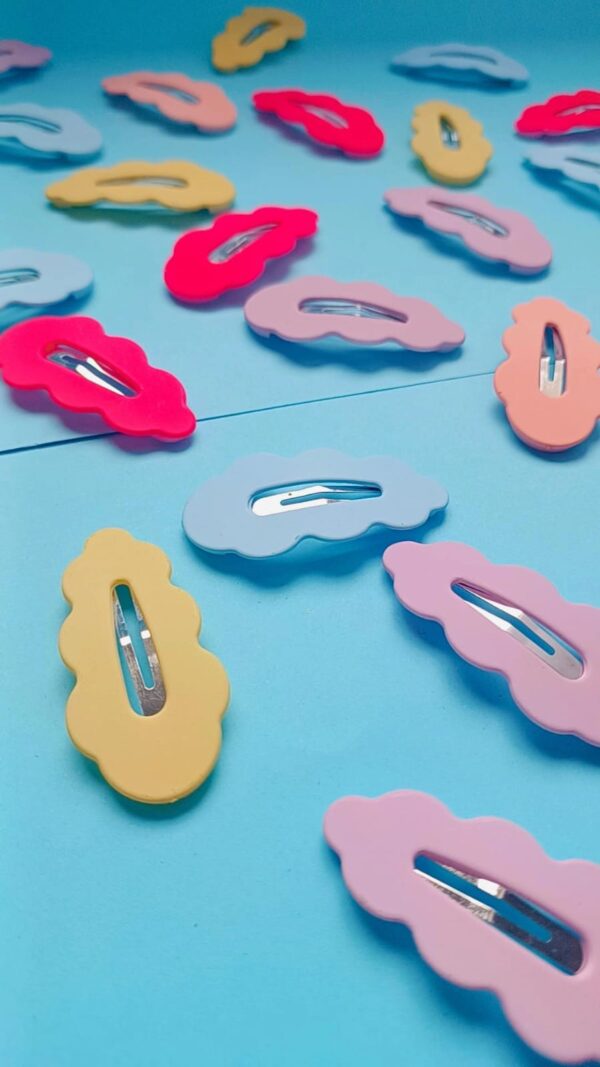 Hair clip Tic-Tac de Cabelo em Formato de Nuvem- Pink - Imagem 3