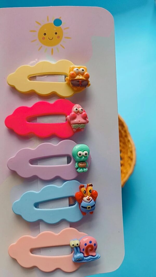 Hair clip Tic-Tac em Formato de Nuvem com Aplique turminha do bob Esponja