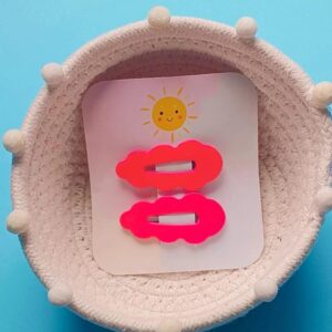 Hair clip Tic-Tac de Cabelo em Formato de Nuvem- Pink