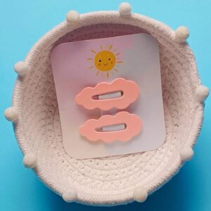 Hair clip Tic-Tac de Cabelo em Formato de Nuvem- Rosa