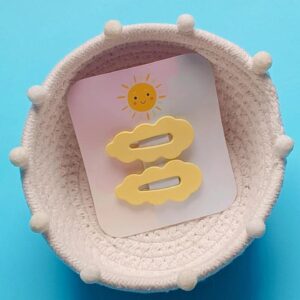 Hair clip Tic-Tac de Cabelo em Formato de Nuvem- Amarelo